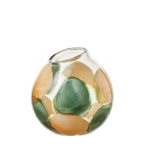Vaso basso bicolor giallo e verde