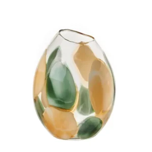 Vaso alto bicolor giallo e verde