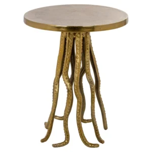 Tavolino Marea - Alluminio color oro con richiami marini
