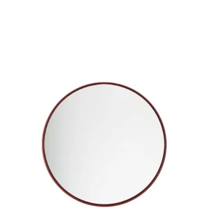 Specchiera tonda piccola rosso merlot