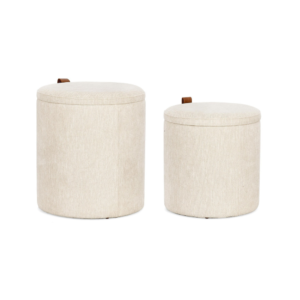 Set 2 pouf contenitore con maniglia  – vari colori