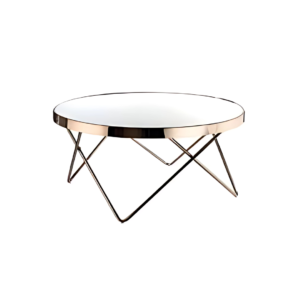 Tavolino tondo Modern Glass – Metallo e vetro temperato