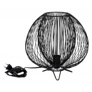 Lampada da tavolo nera in metallo dal design compatto