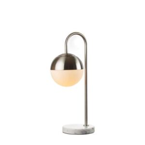 Lampada da tavolo in metallo, marmo e vetro – design minimal urban