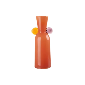 Vaso Alto Aurantia in Vetro – Arancione con Dettagli Colorati