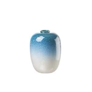 Vaso Basso Capri in Ceramica – Azzurro Sfumato