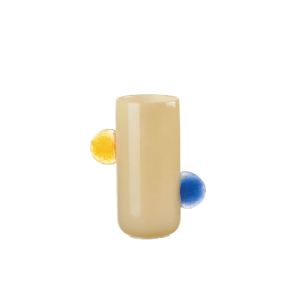 Vaso basso Arena in vetro – Cilindrico con Dettagli Colorati