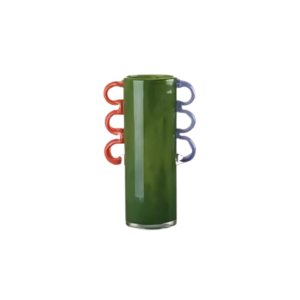 Vaso alto Virentia in Vetro – Verde Scuro con Manici Decorativi