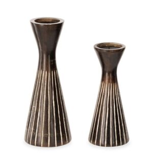 Set 2 Candelabri Luvos – Marrone Cioccolato